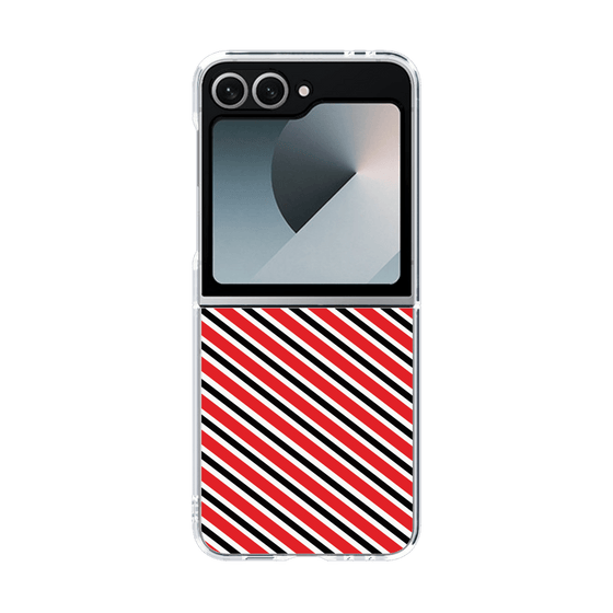 クリアケース［ Small Stripe - Red × Black ］