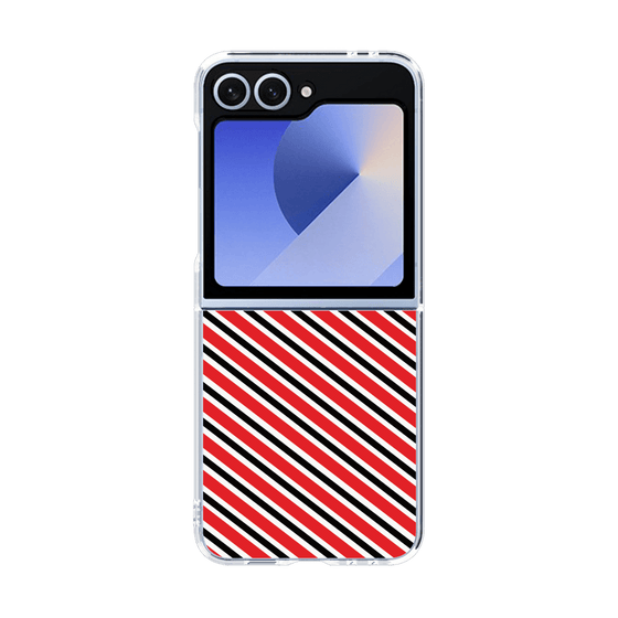 クリアケース［ Small Stripe - Red × Black ］