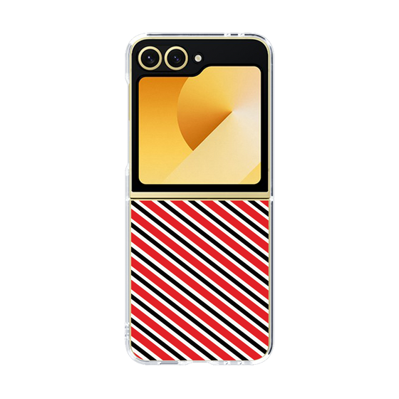 クリアケース［ Small Stripe - Red × Black ］