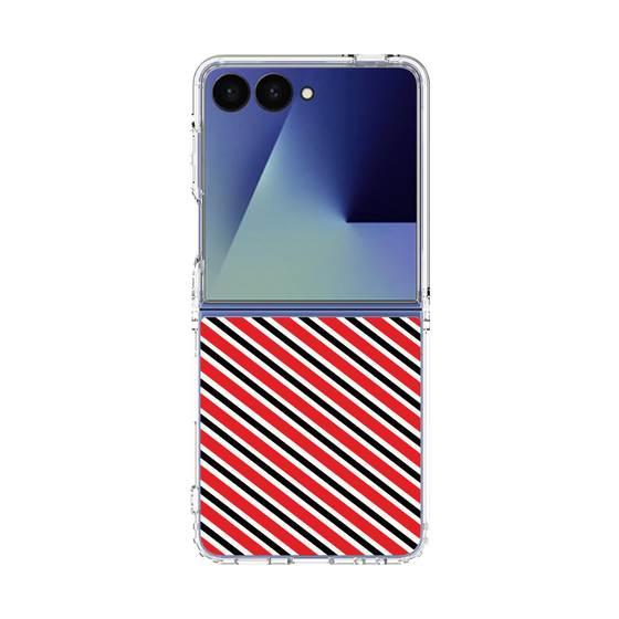 クリアケース［ Small Stripe - Red × Black ］