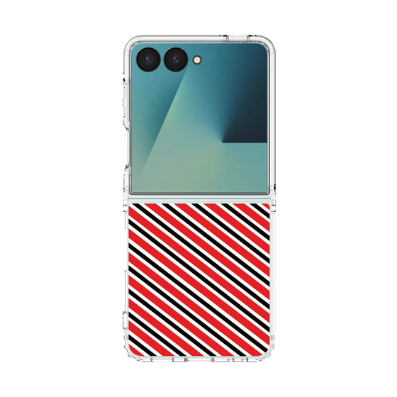 クリアケース［ Small Stripe - Red × Black ］