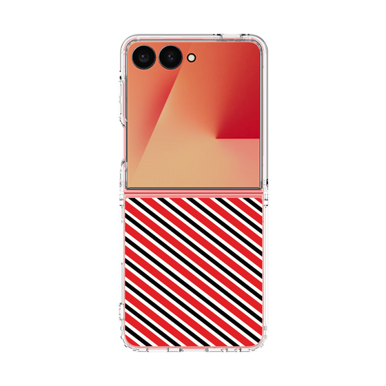 クリアケース［ Small Stripe - Red × Black ］