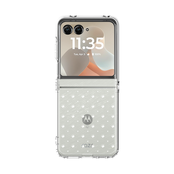 クリアケース［ CASEPLAY Crown dots White - ケースプレイ・クラウン・ドッツ ホワイト ］