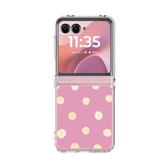 クリアケース［ 水彩ドット・レトロカラー - Pink ］