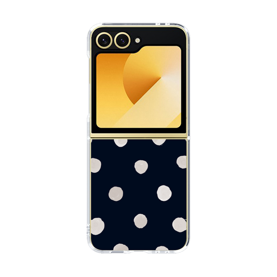 クリアケース［ 水彩ドット・レトロカラー - Navy ］