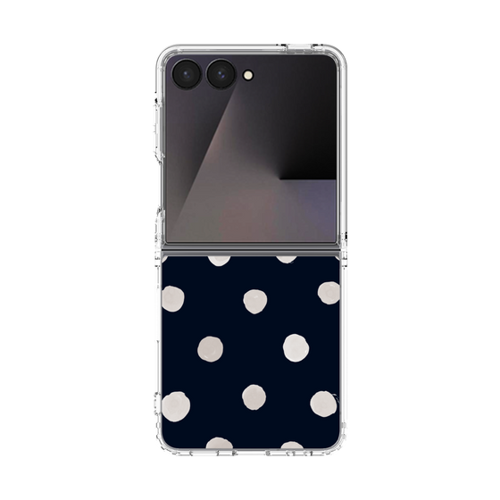 クリアケース［ 水彩ドット・レトロカラー - Navy ］