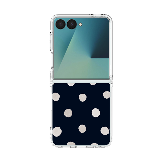 クリアケース［ 水彩ドット・レトロカラー - Navy ］