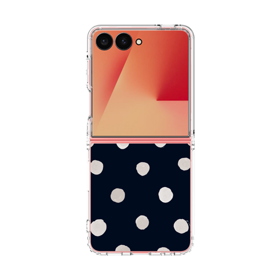 クリアケース［ 水彩ドット・レトロカラー - Navy ］