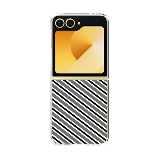 クリアケース［ Small Stripe - Gray × Black ］