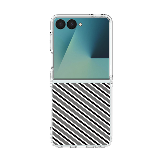 クリアケース［ Small Stripe - Gray × Black ］