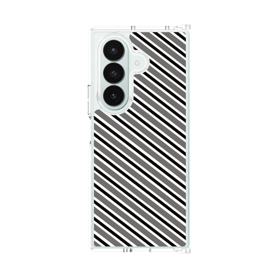 クリアケース［ Small Stripe - Gray × Black ］