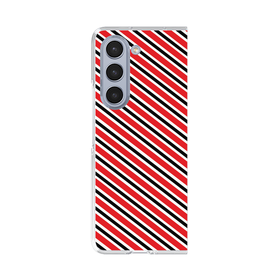 クリアケース［ Small Stripe - Red × Black ］