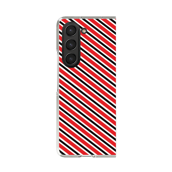 クリアケース［ Small Stripe - Red × Black ］