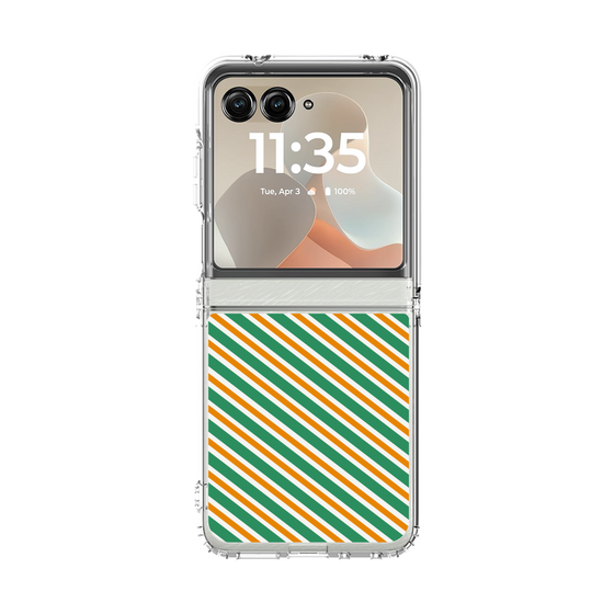 クリアケース［ Small Stripe - Green × Orange ］