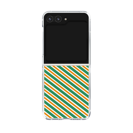 クリアケース［ Small Stripe - Green × Orange ］