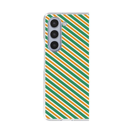 クリアケース［ Small Stripe - Green × Orange ］