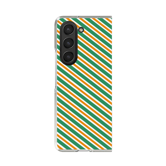 クリアケース［ Small Stripe - Green × Orange ］