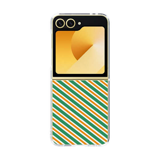 クリアケース［ Small Stripe - Green × Orange ］