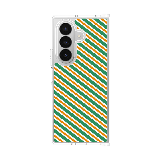 クリアケース［ Small Stripe - Green × Orange ］