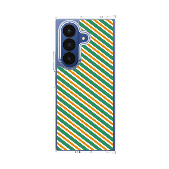 クリアケース［ Small Stripe - Green × Orange ］