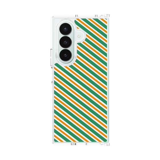 クリアケース［ Small Stripe - Green × Orange ］