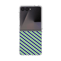 クリアケース［ Small Stripe - Navy × Green ］