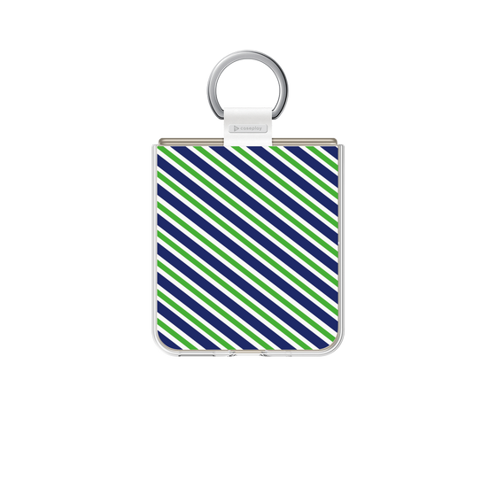 クリアケース［ Small Stripe - Navy × Green ］