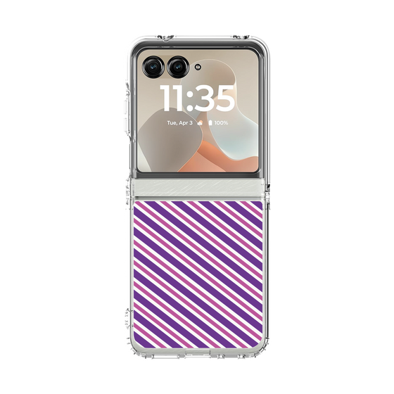 クリアケース［ Small Stripe - Purple × Pink ］