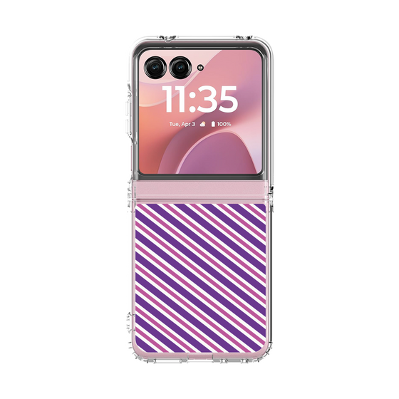 クリアケース［ Small Stripe - Purple × Pink ］