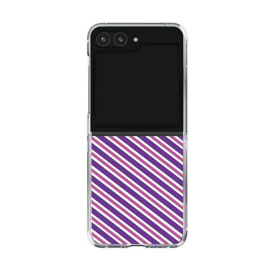 クリアケース［ Small Stripe - Purple × Pink ］