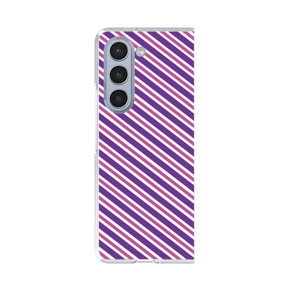 クリアケース［ Small Stripe - Purple × Pink ］