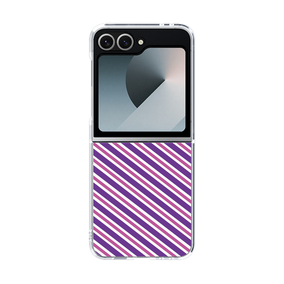 クリアケース［ Small Stripe - Purple × Pink ］