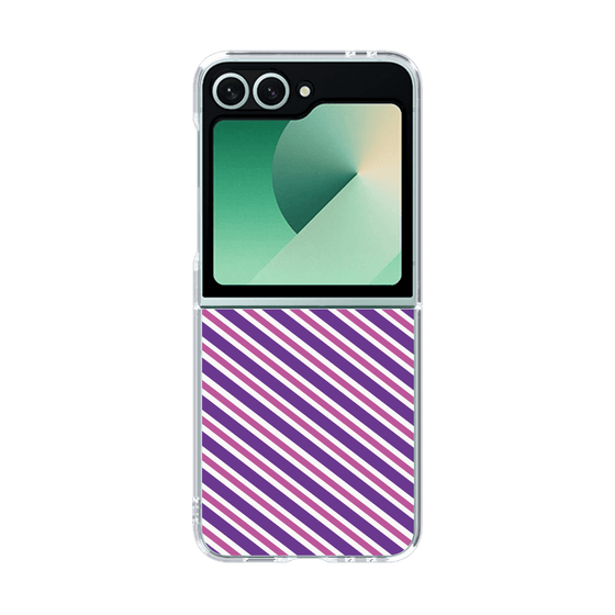 クリアケース［ Small Stripe - Purple × Pink ］