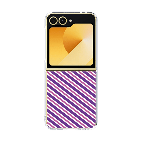 クリアケース［ Small Stripe - Purple × Pink ］