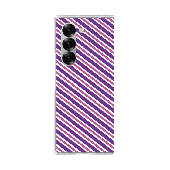 クリアケース［ Small Stripe - Purple × Pink ］