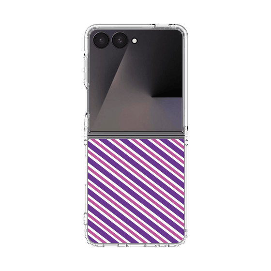 クリアケース［ Small Stripe - Purple × Pink ］