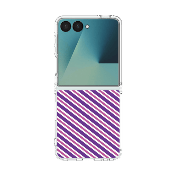 クリアケース［ Small Stripe - Purple × Pink ］