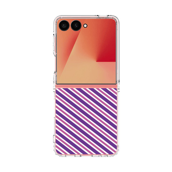 クリアケース［ Small Stripe - Purple × Pink ］