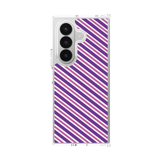 クリアケース［ Small Stripe - Purple × Pink ］