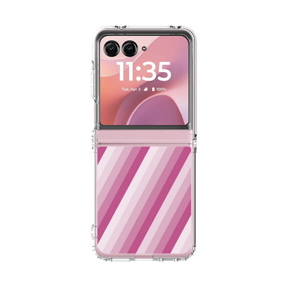 クリアケース［ Middle Stripe - Pink ］