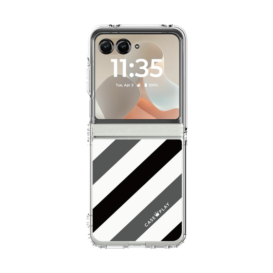 クリアケース［ Big Stripe - Black × Gray ］