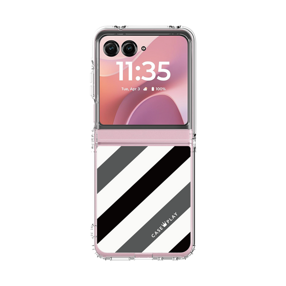 クリアケース［ Big Stripe - Black × Gray ］