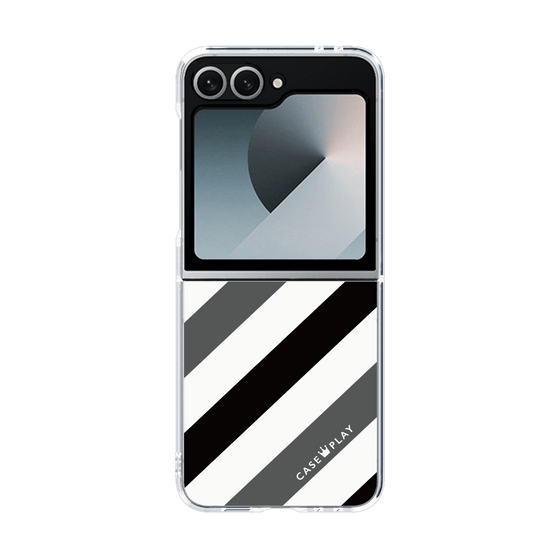 クリアケース［ Big Stripe - Black × Gray ］