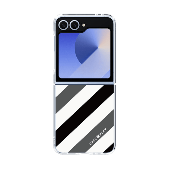 クリアケース［ Big Stripe - Black × Gray ］