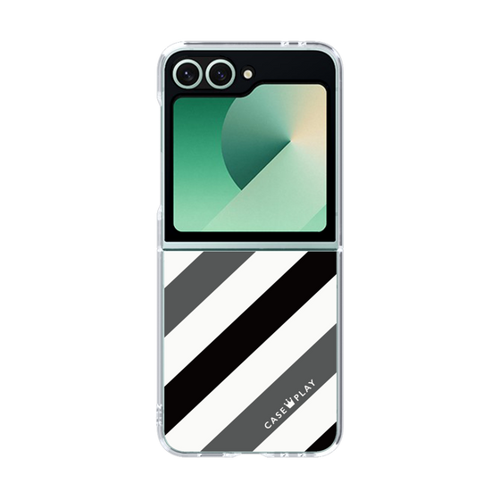 クリアケース［ Big Stripe - Black × Gray ］