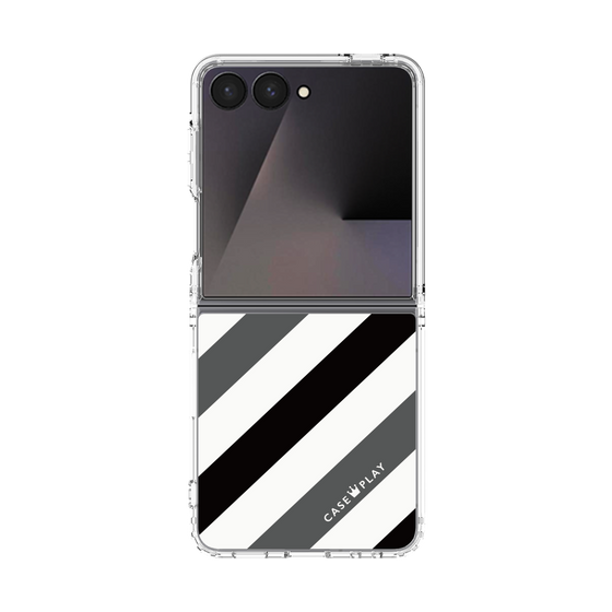 クリアケース［ Big Stripe - Black × Gray ］