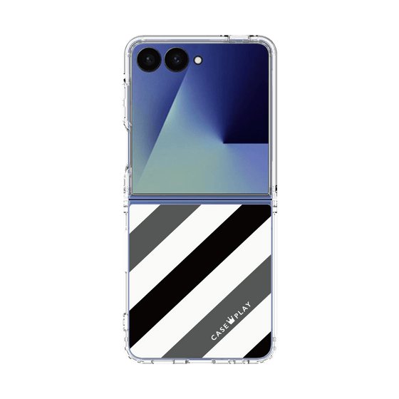 クリアケース［ Big Stripe - Black × Gray ］