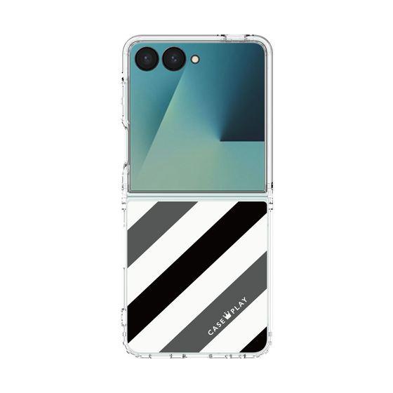 クリアケース［ Big Stripe - Black × Gray ］