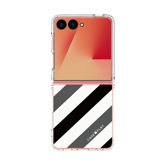 クリアケース［ Big Stripe - Black × Gray ］