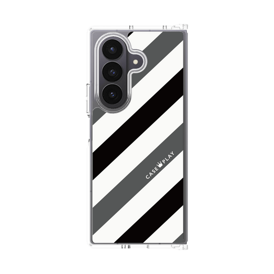 クリアケース［ Big Stripe - Black × Gray ］